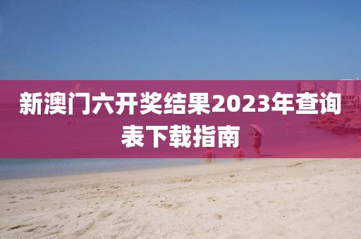 新澳门六开奖结果2023年查询表下载指南