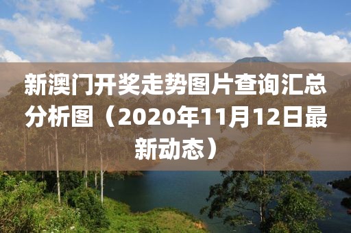 新澳门开奖走势图片查询汇总分析图（2020年11月12日最新动态）