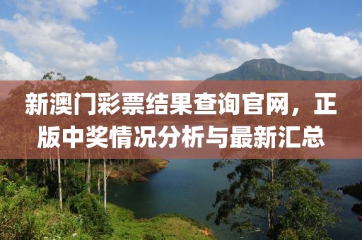 新澳门彩票结果查询官网，正版中奖情况分析与最新汇总