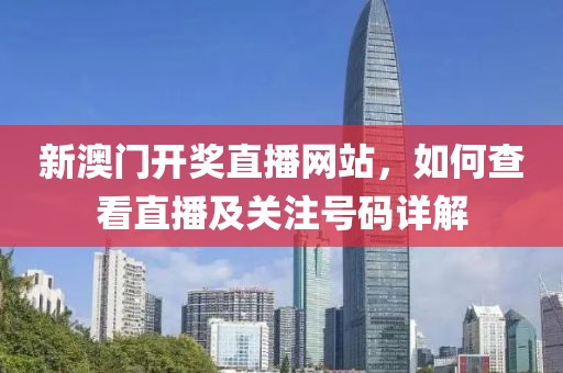 新澳门开奖直播网站，如何查看直播及关注号码详解