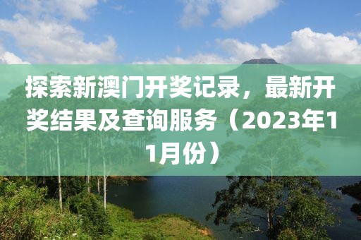 探索新澳门开奖记录，最新开奖结果及查询服务（2023年11月份）