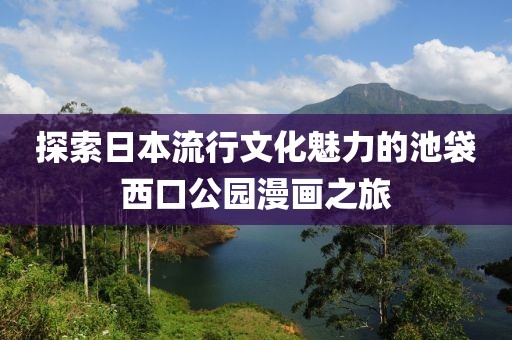 探索日本流行文化魅力的池袋西口公园漫画之旅