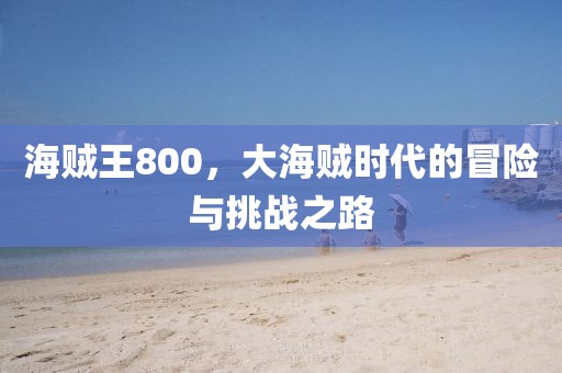 海贼王800，大海贼时代的冒险与挑战之路