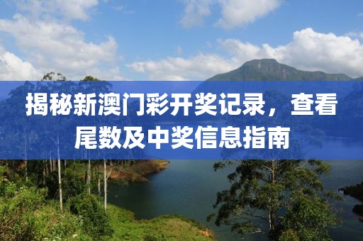 揭秘新澳门彩开奖记录，查看尾数及中奖信息指南