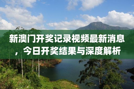 新澳门开奖记录视频最新消息，今日开奖结果与深度解析