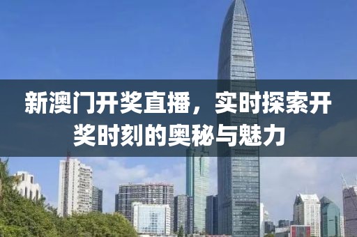 新澳门开奖直播，实时探索开奖时刻的奥秘与魅力