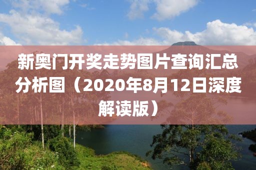 新奥门开奖走势图片查询汇总分析图（2020年8月12日深度解读版）