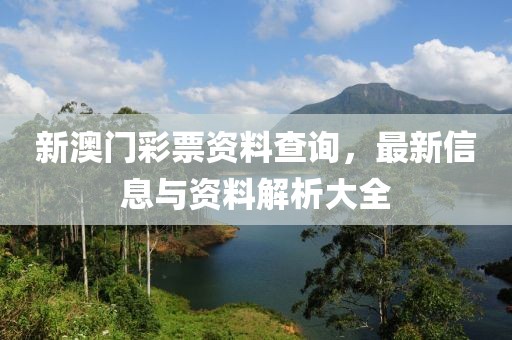 新澳门彩票资料查询，最新信息与资料解析大全