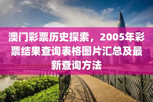 澳门彩票历史探索，2005年彩票结果查询表格图片汇总及最新查询方法