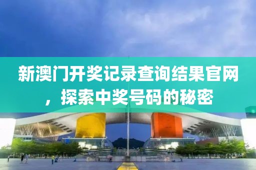 新澳门开奖记录查询结果官网，探索中奖号码的秘密