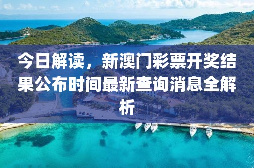 今日解读，新澳门彩票开奖结果公布时间最新查询消息全解析