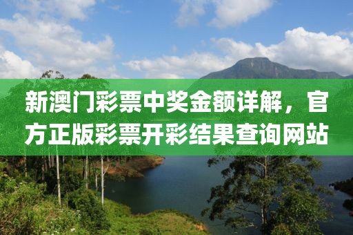 新澳门彩票中奖金额详解，官方正版彩票开彩结果查询网站