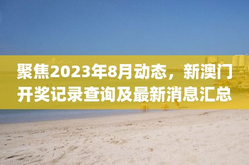聚焦2023年8月动态，新澳门开奖记录查询及最新消息汇总