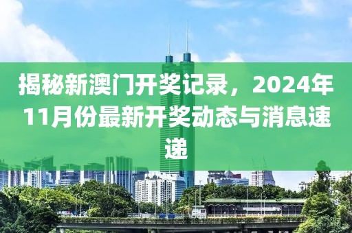 揭秘新澳门开奖记录，2024年11月份最新开奖动态与消息速递
