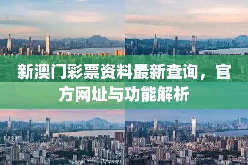 新澳门彩票资料最新查询，官方网址与功能解析