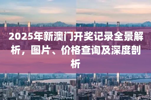 2025年新澳门开奖记录全景解析，图片、价格查询及深度剖析